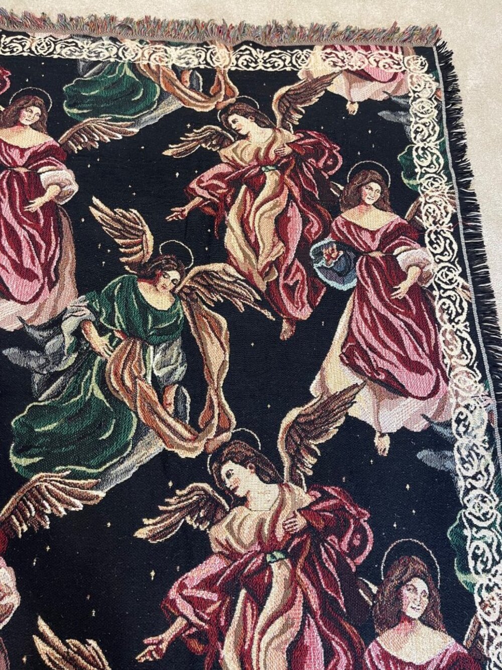 Goodwin Weavers Angelic Season Tapestry Throw Afghan Blanket 100% Cotton 46 x 67 - Picture 14 of 16